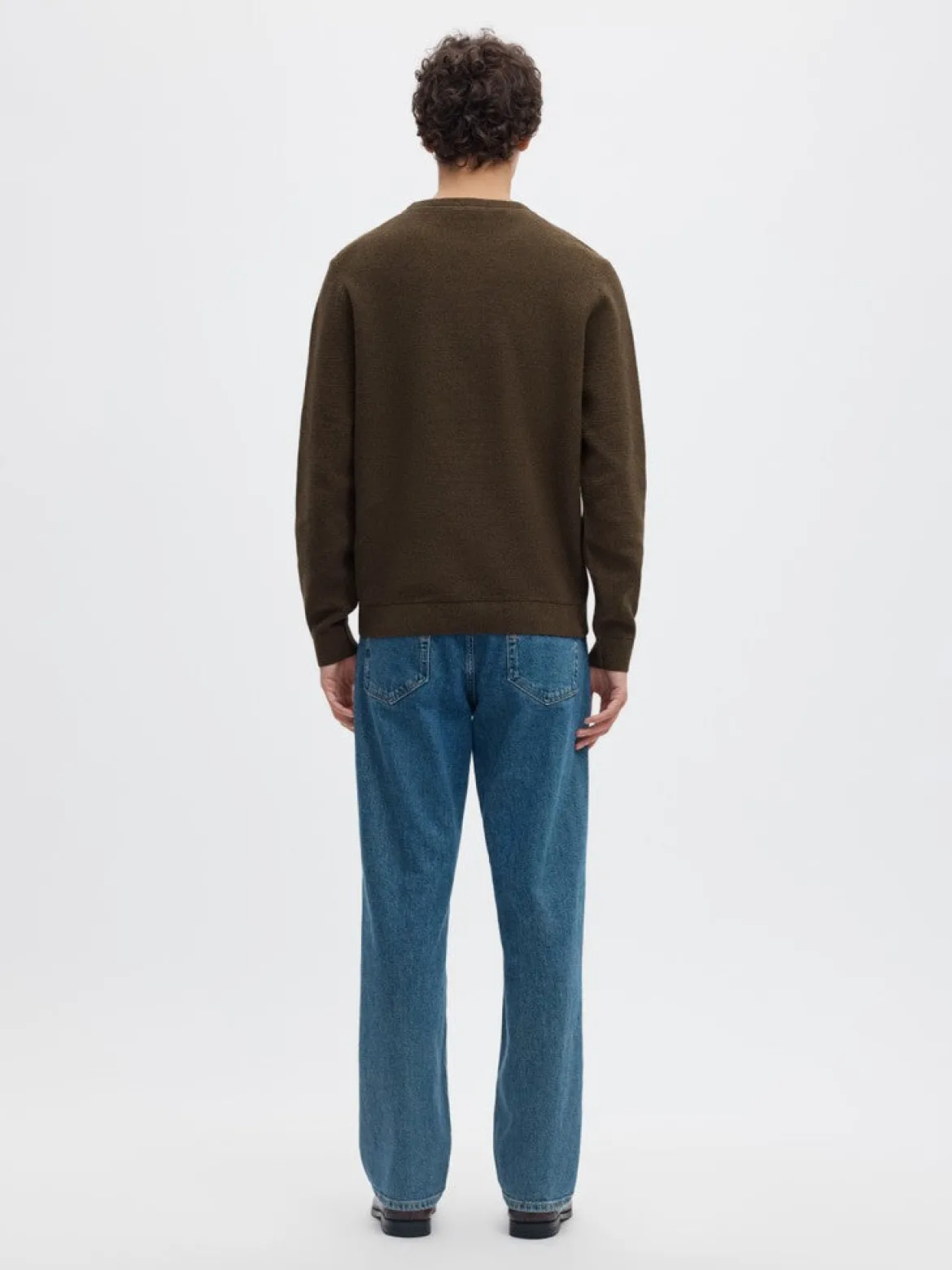 Selected miesten neulepusero Ross Crew Neck, Delicioso Chocolate Chip