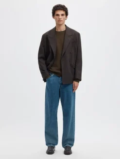 Selected miesten neulepusero Ross Crew Neck, Delicioso Chocolate Chip