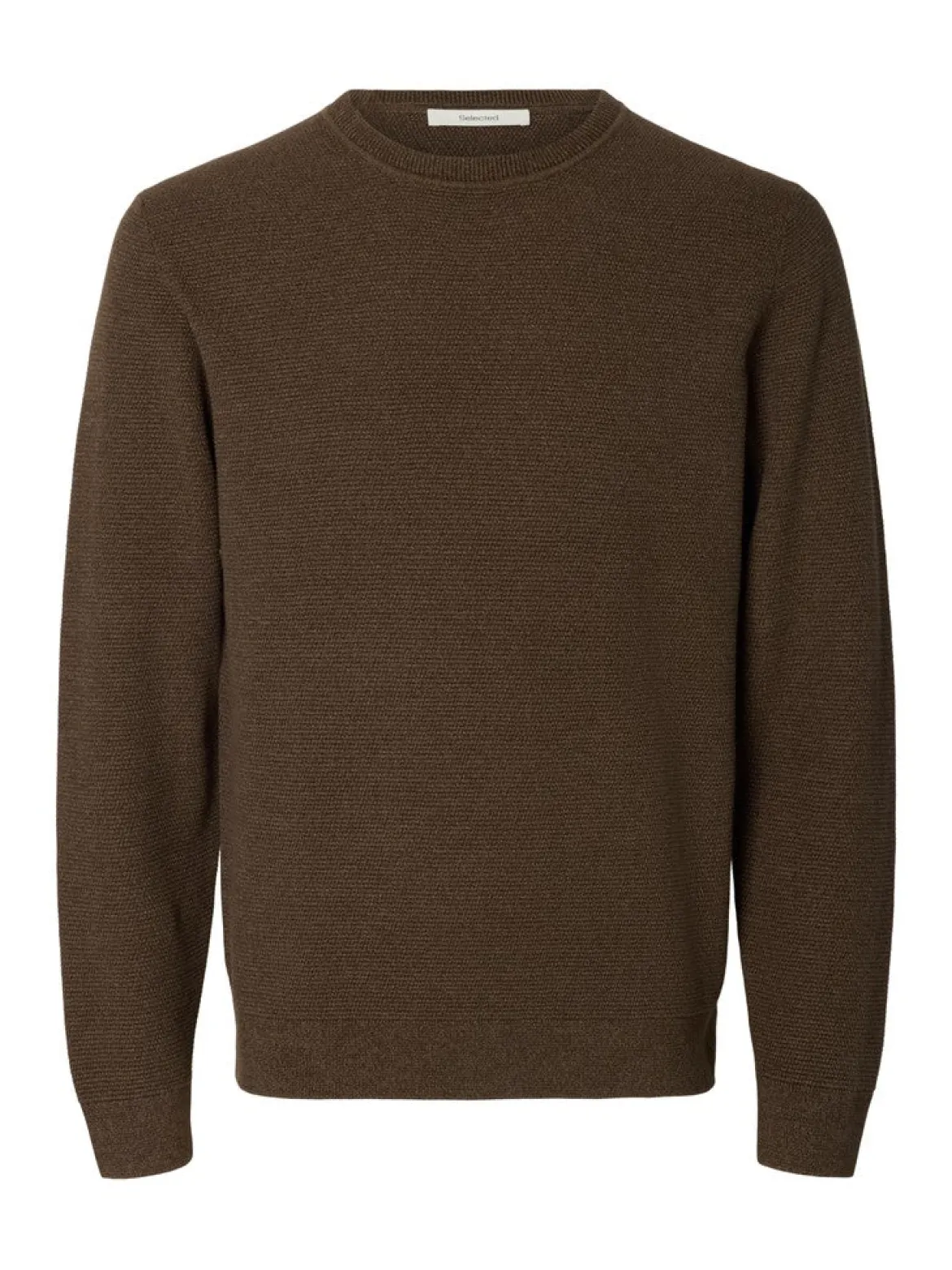 Selected miesten neulepusero Ross Crew Neck, Delicioso Chocolate Chip