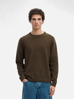 Selected miesten neulepusero Ross Crew Neck, Delicioso Chocolate Chip
