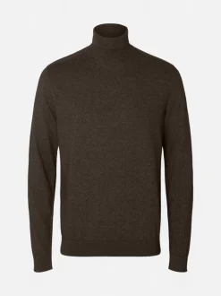 Selected miesten neulepusero Berg Roll Neck, Delicioso Melange