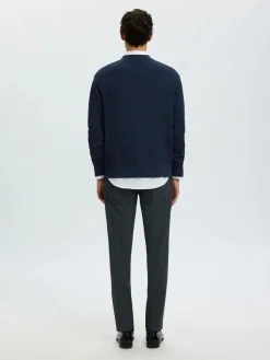 Selected miesten neulepusero Structure Crew Neck, Navy Blazer