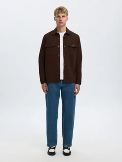 Selected Miesten Paitatakki Jackie Sweat Jacket, Demitasse