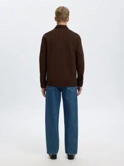 Selected Miesten Paitatakki Jackie Sweat Jacket, Demitasse