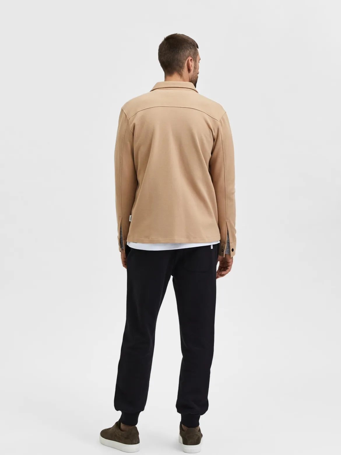 Selected Miesten Paitatakki Jackie Sweat Jacket Vaalea Beige