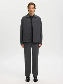 Selected miesten paitatakki SLHRELAX-MAGS HYBRID OVERSHIRT BLAZER EX, Asphalt
