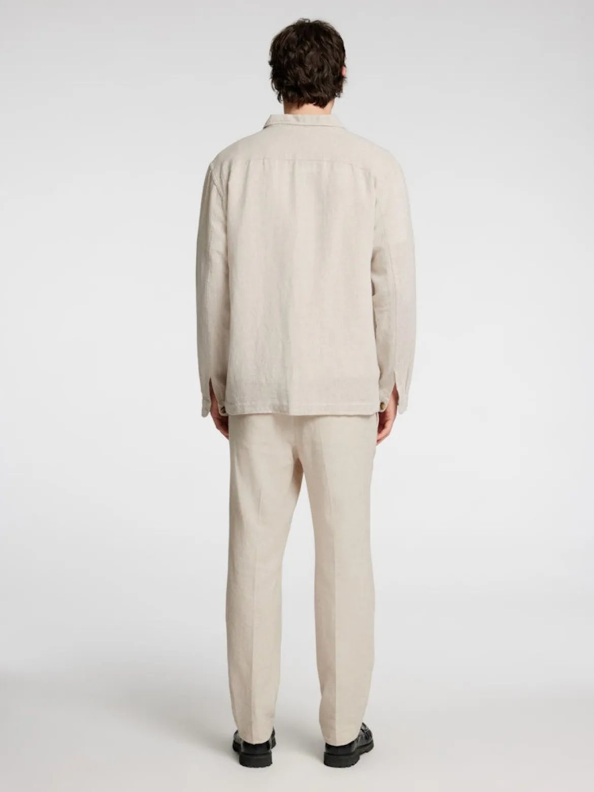 Selected miesten paitatakki Leroy Sun Overshirt, Beige
