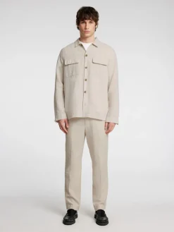 Selected miesten paitatakki Leroy Sun Overshirt, Beige