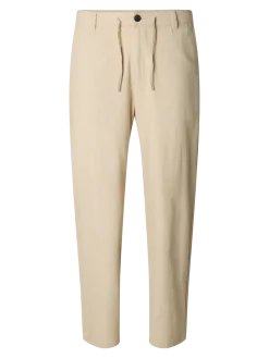 Selected miesten pellavasekoitehousut, K LOOSE BRODY LINEN PANT Beige
