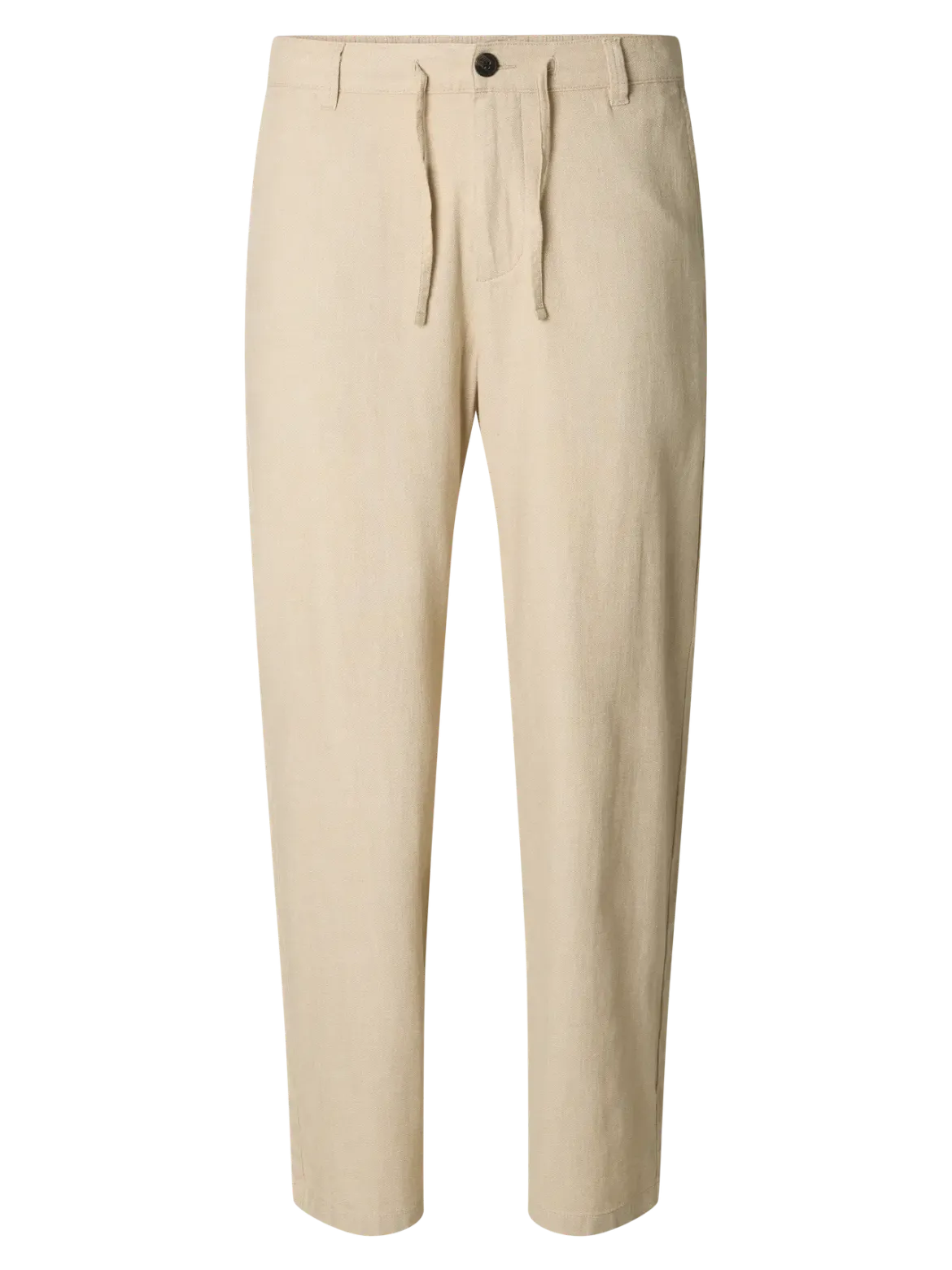 Selected miesten pellavasekoitehousut, K LOOSE BRODY LINEN PANT Beige
