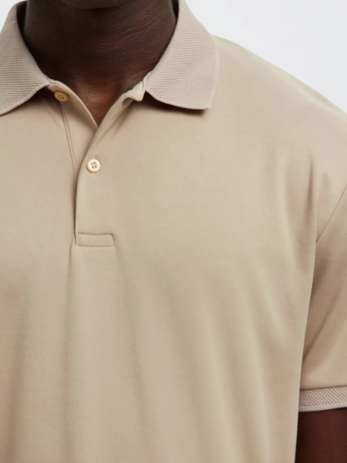 Selected miesten pikeepaita SLHFAVE Button Ss Polo Noos, Oatmeal