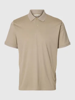Selected miesten pikeepaita SLHFAVE Button Ss Polo Noos, Oatmeal