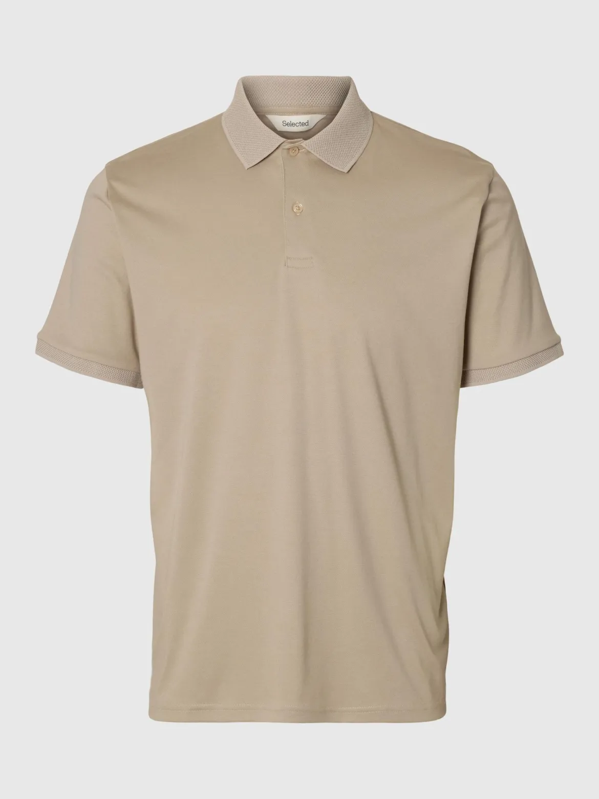 Selected miesten pikeepaita SLHFAVE Button Ss Polo Noos, Oatmeal