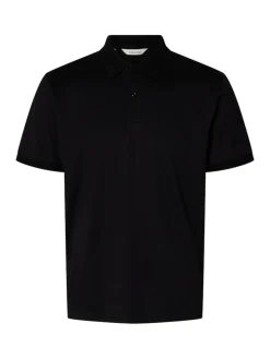 Selected miesten pikeepaita SLHFAVE Button SS Polo, musta