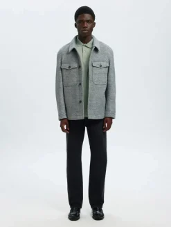 Selected miesten pikeepaita SLHFAVE Button Ss Polo Noos, Aqua Gray