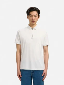 Selected miesten pikeepaita Fave Zip, Cloud Dancer