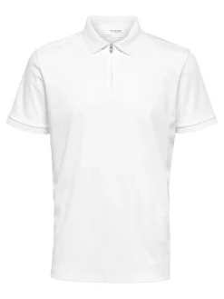 Selected miesten pikeepaita Fave Zip, Cloud Dancer