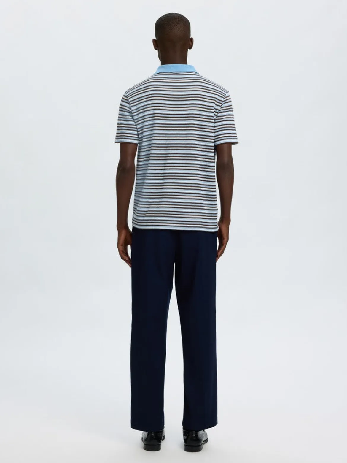 Selected miesten pikeepaita Jasper Stripe SS Polo, Egret Blissful Blue + Del
