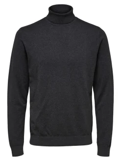 Selected, Miesten Pooloneule, Berg Roll Neck Tummanharmaa