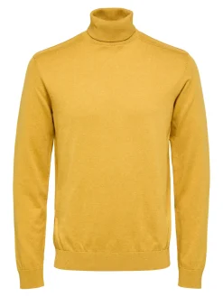 Selected, Miesten Pooloneule, Berg Roll Neck Keltainen