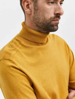 Selected, Miesten Pooloneule, Berg Roll Neck Keltainen