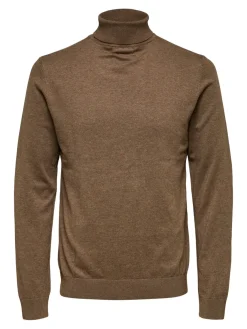 Selected, Miesten Pooloneule, Berg Roll Neck Beige