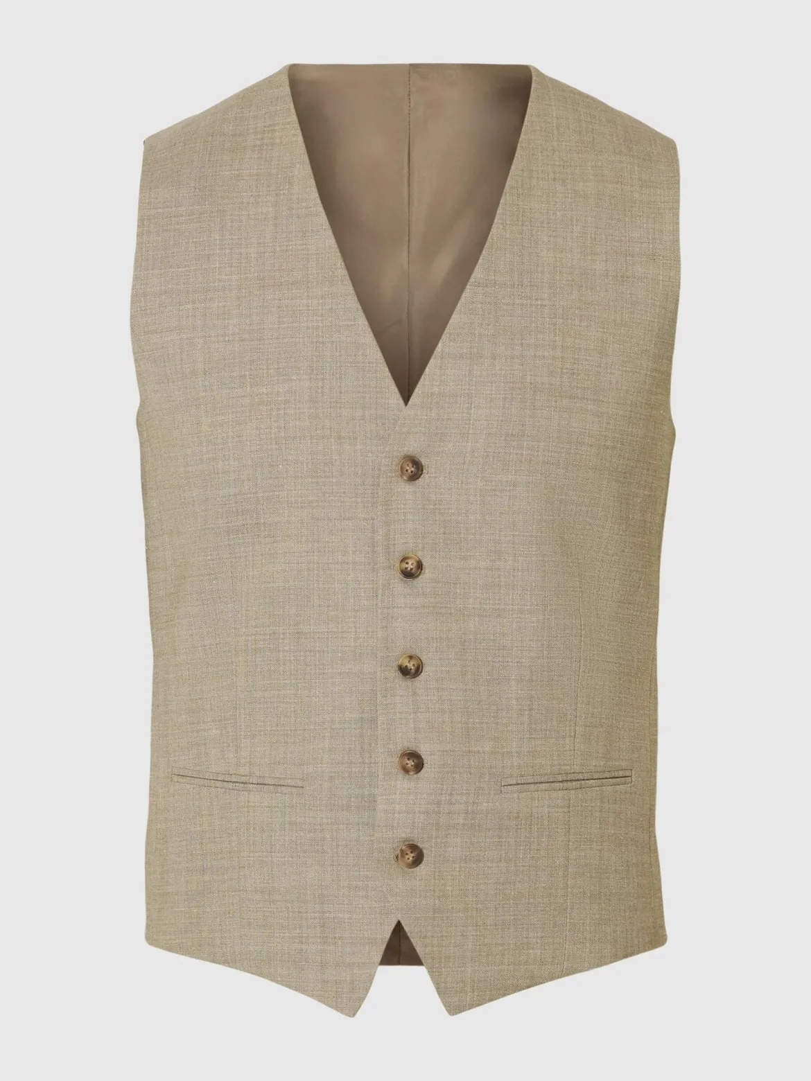 Selected miesten pukuliivi, SLIM OASIS VEST Beige