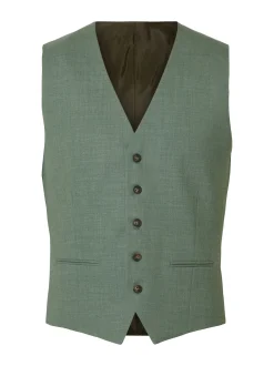 Selected miesten pukuliivi Slim Oasis Vest, Light Green Melange