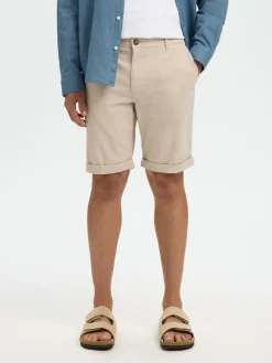 Selected miesten shortsit Luton SlhSlim Flex, Pure Cashmere W. Oatmeal