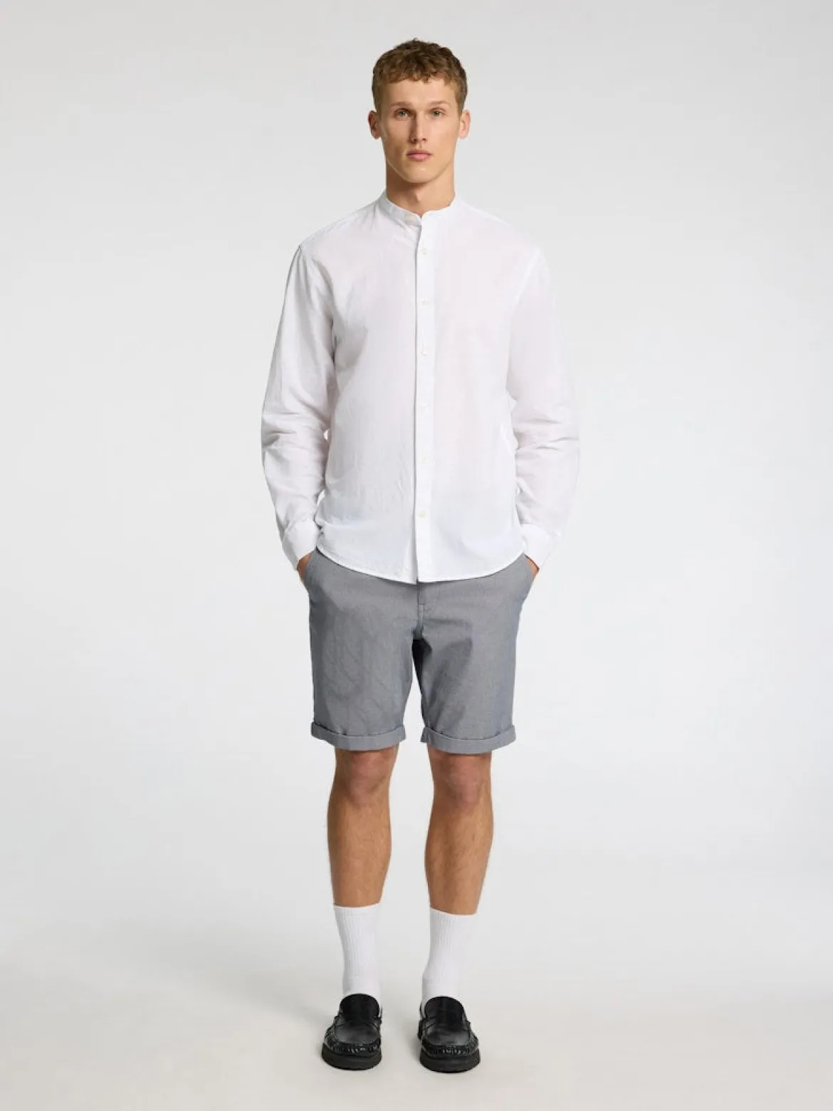 Selected miesten shortsit Luton SlhSlim Flex, Oceana W. Oatmeal