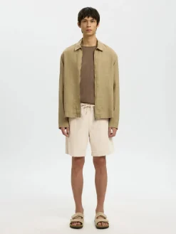 Selected miesten shortsit SLHREGULAR-JACE Corduroy Shorts, Fog