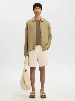 Selected miesten shortsit SLHREGULAR-JACE Corduroy Shorts, Fog