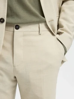 Selected miesten Suorat housut SLHSlim-Oasis Linen, Egret
