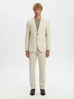 Selected miesten Suorat housut SLHSlim-Oasis Linen, Egret