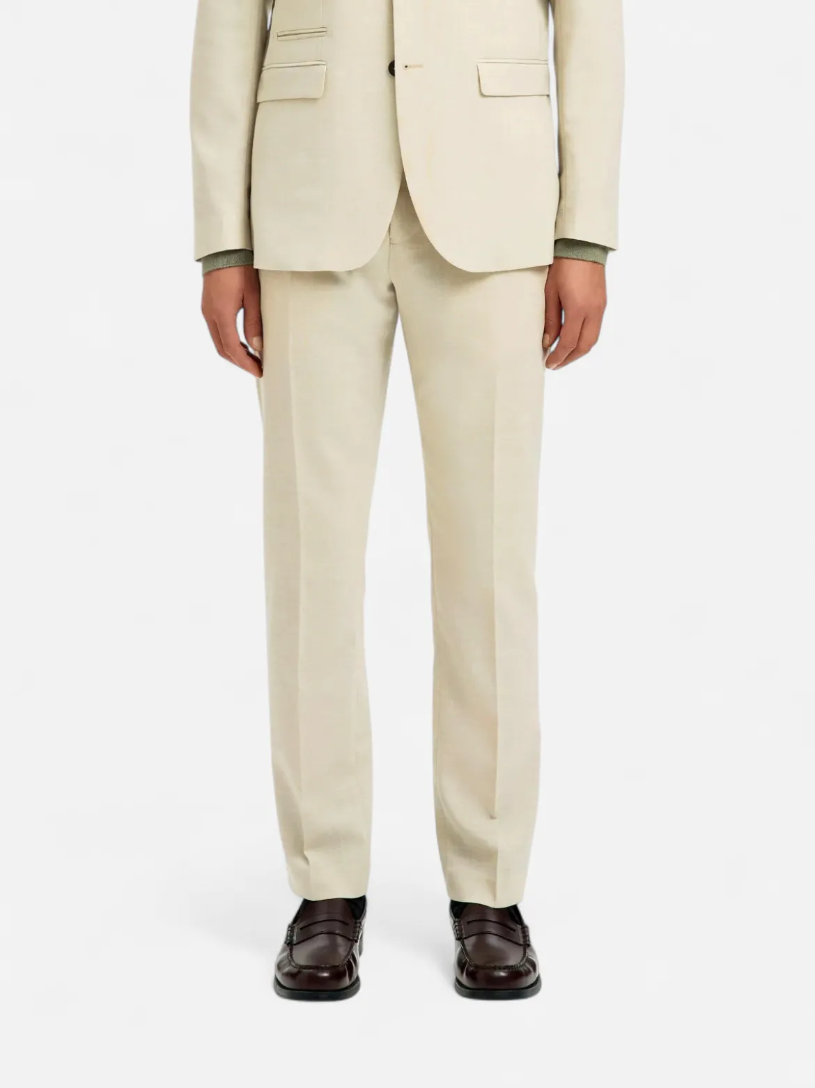 Selected miesten Suorat housut SLHSlim-Oasis Linen, Egret