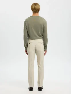 Selected miesten Suorat housut SLHSlim-Oasis Linen, Egret