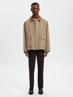 Selected miesten takki SLHKYLE Cotton JKT, Weathered Teak