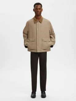 Selected miesten takki SLHKYLE Cotton JKT, Weathered Teak