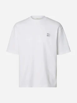 Selected miesten t-paita, COFFEE SHIRT BLACK Bright White