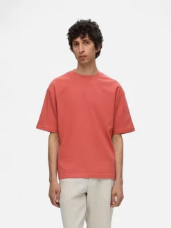 Selected miesten t-paita, LOOSE OSCAR SS O-NECK Punainen