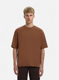 Selected miesten t-paita, LOOSE OSCAR SS O-NECK Soft Silt