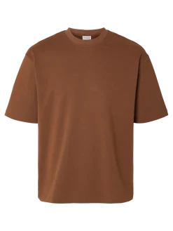 Selected miesten t-paita, LOOSE OSCAR SS O-NECK Soft Silt