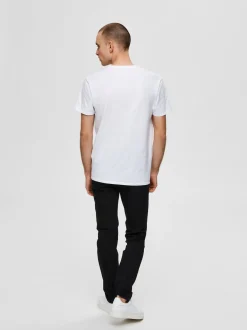 Selected, Miesten T-Paita, New Pima SS O-Neck Valkoinen