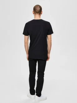 Selected, Miesten T-Paita, New Pima SS O-Neck Musta