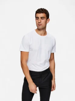 Selected Miesten T-paita, Pima Ss O-neck Valkoinen