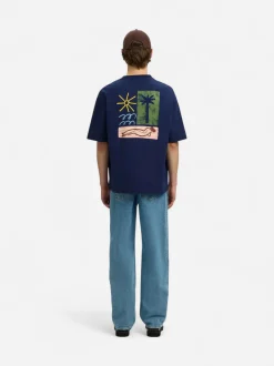 Selected miesten t-paita Relaxed Norman License SS Tee, Ocean Cavern