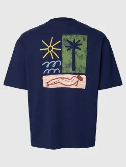Selected miesten t-paita Relaxed Norman License SS Tee, Ocean Cavern