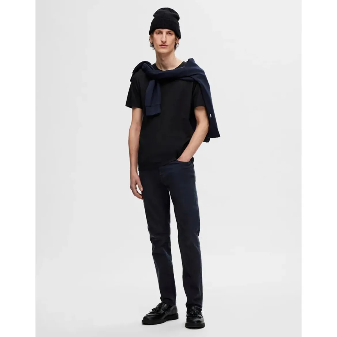 Selected miesten t-paita, ROLAND SS O-NECK Black
