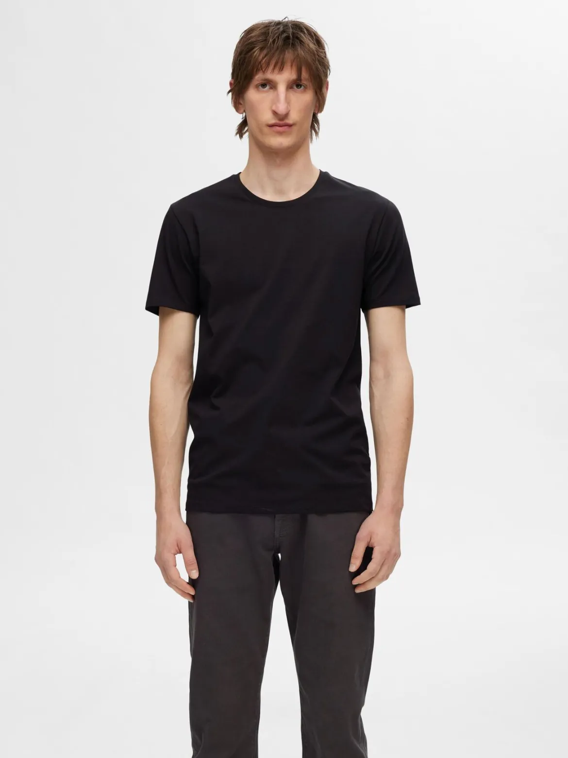 Selected miesten t-paita, ROLAND SS O-NECK Black