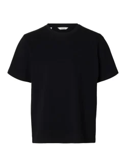 Selected miesten t-paita SLHATLAS SS O-Neck Tee, musta